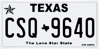 TX license plate CSQ9640