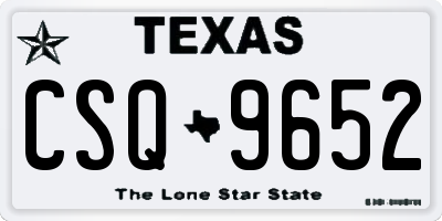 TX license plate CSQ9652