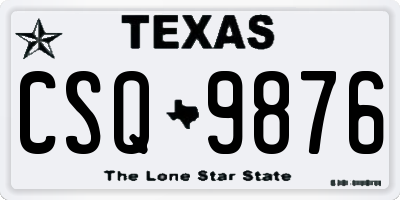 TX license plate CSQ9876