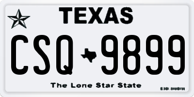TX license plate CSQ9899