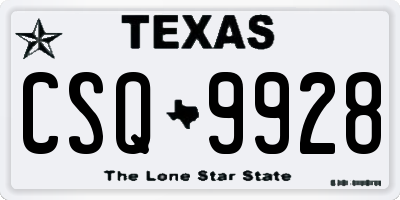 TX license plate CSQ9928