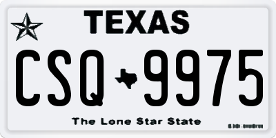 TX license plate CSQ9975