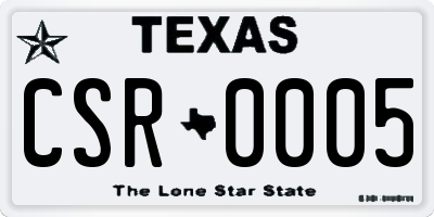 TX license plate CSR0005
