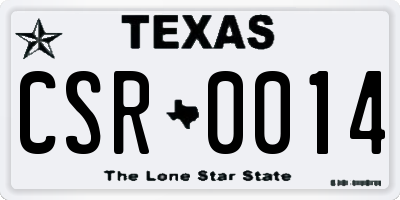 TX license plate CSR0014