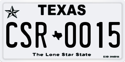 TX license plate CSR0015