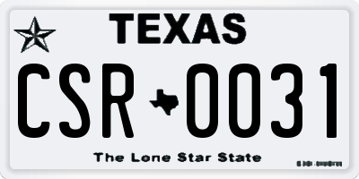 TX license plate CSR0031