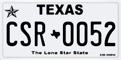 TX license plate CSR0052