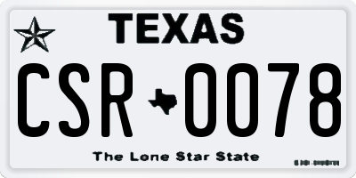 TX license plate CSR0078
