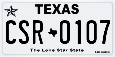 TX license plate CSR0107
