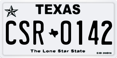 TX license plate CSR0142