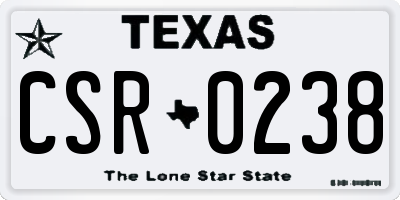 TX license plate CSR0238