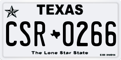 TX license plate CSR0266