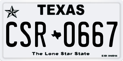 TX license plate CSR0667