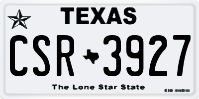 TX license plate CSR3927