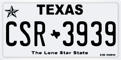 TX license plate CSR3939