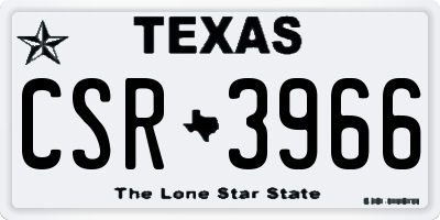 TX license plate CSR3966
