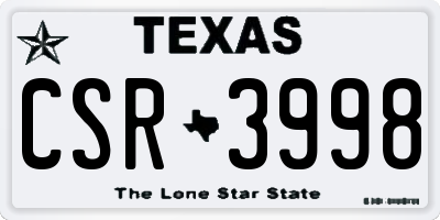 TX license plate CSR3998
