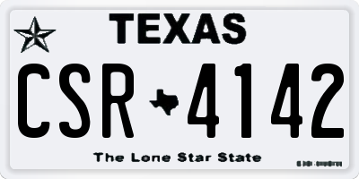 TX license plate CSR4142