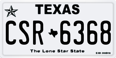 TX license plate CSR6368