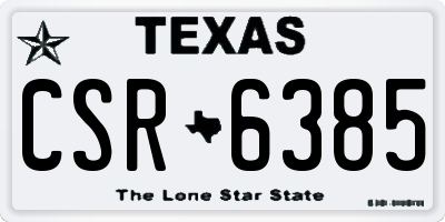 TX license plate CSR6385