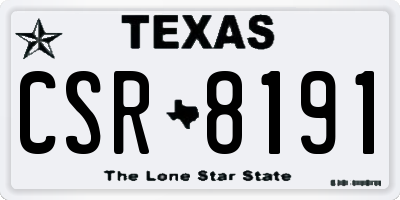 TX license plate CSR8191