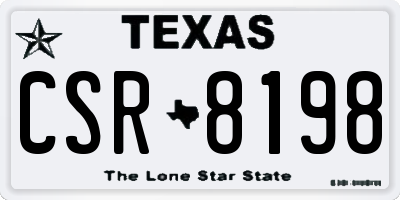 TX license plate CSR8198