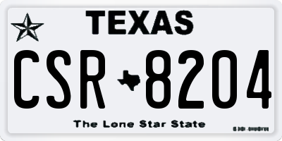 TX license plate CSR8204