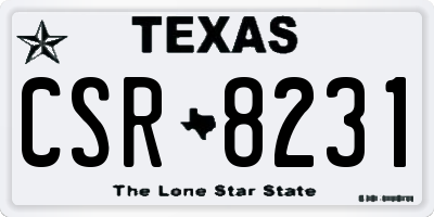 TX license plate CSR8231