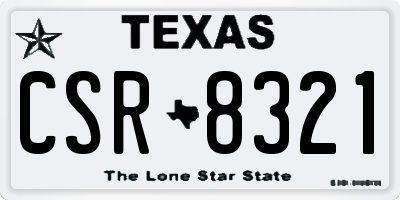 TX license plate CSR8321