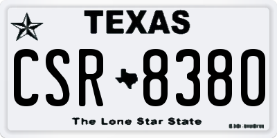 TX license plate CSR8380