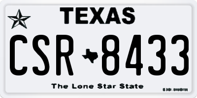 TX license plate CSR8433