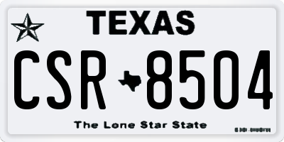 TX license plate CSR8504