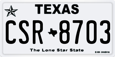 TX license plate CSR8703
