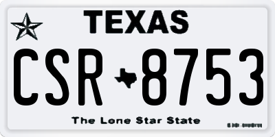 TX license plate CSR8753