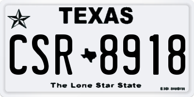TX license plate CSR8918