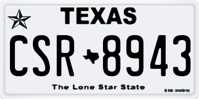 TX license plate CSR8943