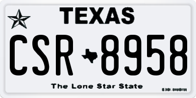 TX license plate CSR8958