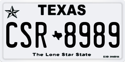TX license plate CSR8989