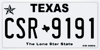 TX license plate CSR9191