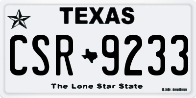 TX license plate CSR9233