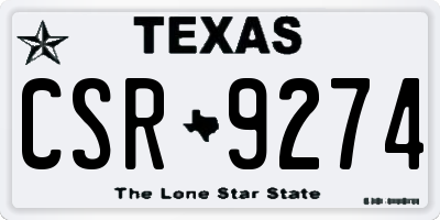 TX license plate CSR9274
