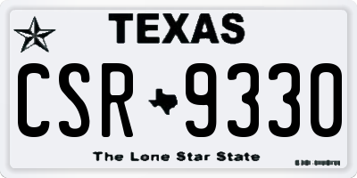 TX license plate CSR9330