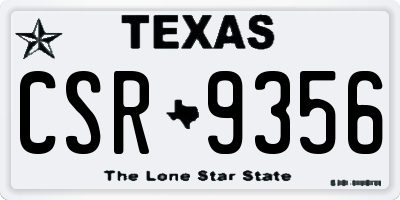 TX license plate CSR9356