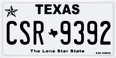 TX license plate CSR9392