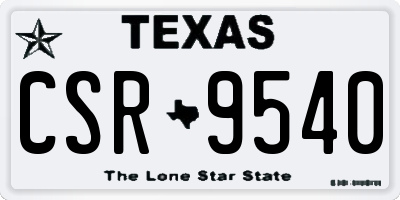 TX license plate CSR9540