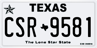 TX license plate CSR9581