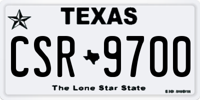 TX license plate CSR9700