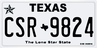 TX license plate CSR9824