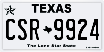 TX license plate CSR9924