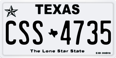 TX license plate CSS4735